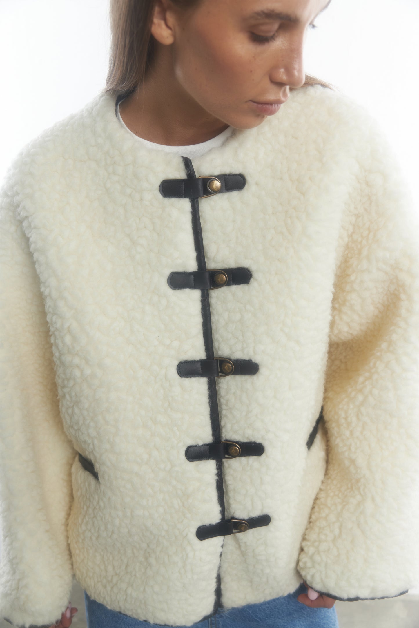 BAZHANE ЕКО-ШУБА ОВЕРСАЙЗ ІЗ ЗАСТІБКАМИ