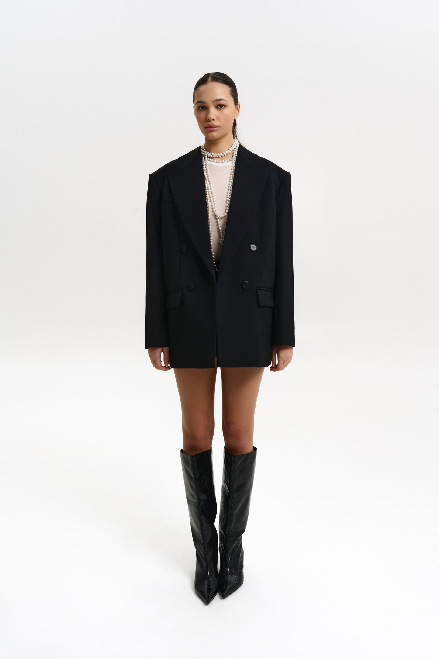 BAZHANE Жакет вовняний двобортний оверсайз з підплічниками