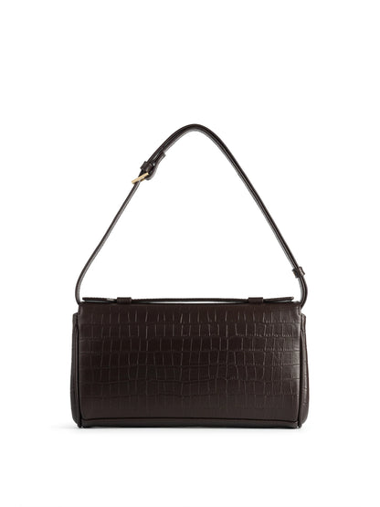 NUKOT BAGUETTE FLIP CROCO BROWN