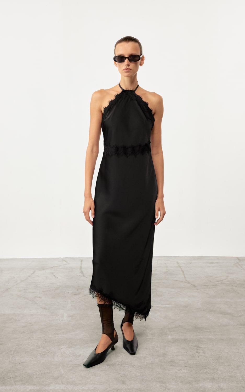 COOSH СУКНЯ МІДІ MAURA САТИНОВА З АСИМЕТРИЧНИМ НИЗОМ