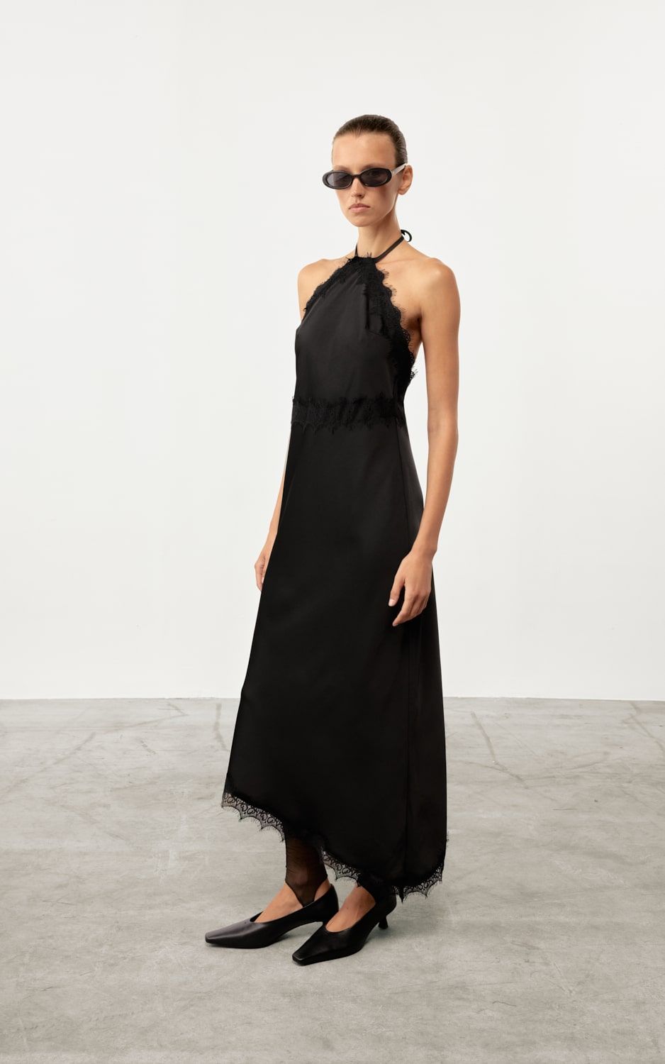 COOSH СУКНЯ МІДІ MAURA САТИНОВА З АСИМЕТРИЧНИМ НИЗОМ