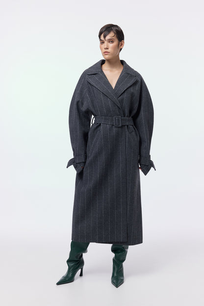 BAZHANE ПАЛЬТО МАКСІ ЗІ СПУЩЕНИМ РУКАВОМ