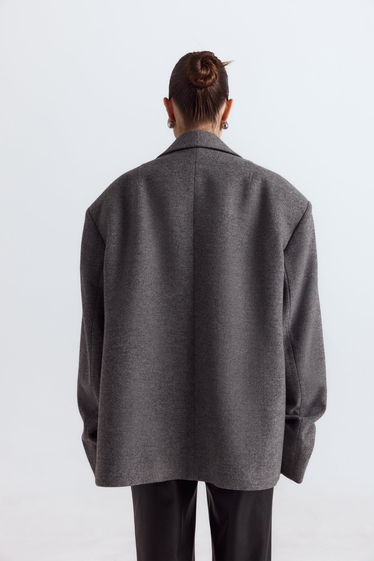 BAZHANE ПАЛЬТО-ЖАКЕТ ОВЕРСАЙЗ ІЗ ЗБІРКОЮ НА РУКАВІ