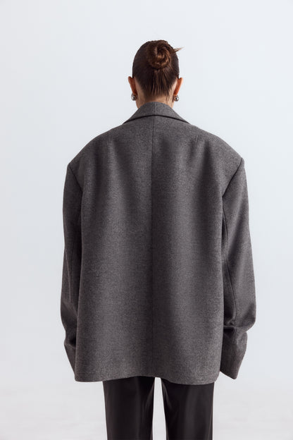 BAZHANE ПАЛЬТО-ЖАКЕТ ОВЕРСАЙЗ ІЗ ЗБІРКОЮ НА РУКАВІ