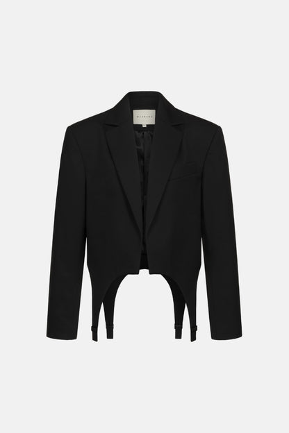 BAZHANE Жакет кроп вовняний з гартерами