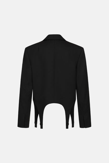 BAZHANE Жакет кроп вовняний з гартерами