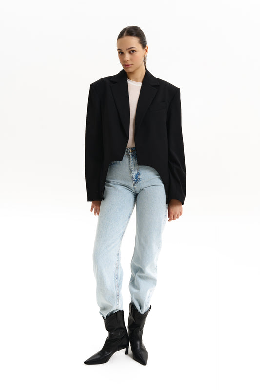 BAZHANE Жакет кроп вовняний з гартерами