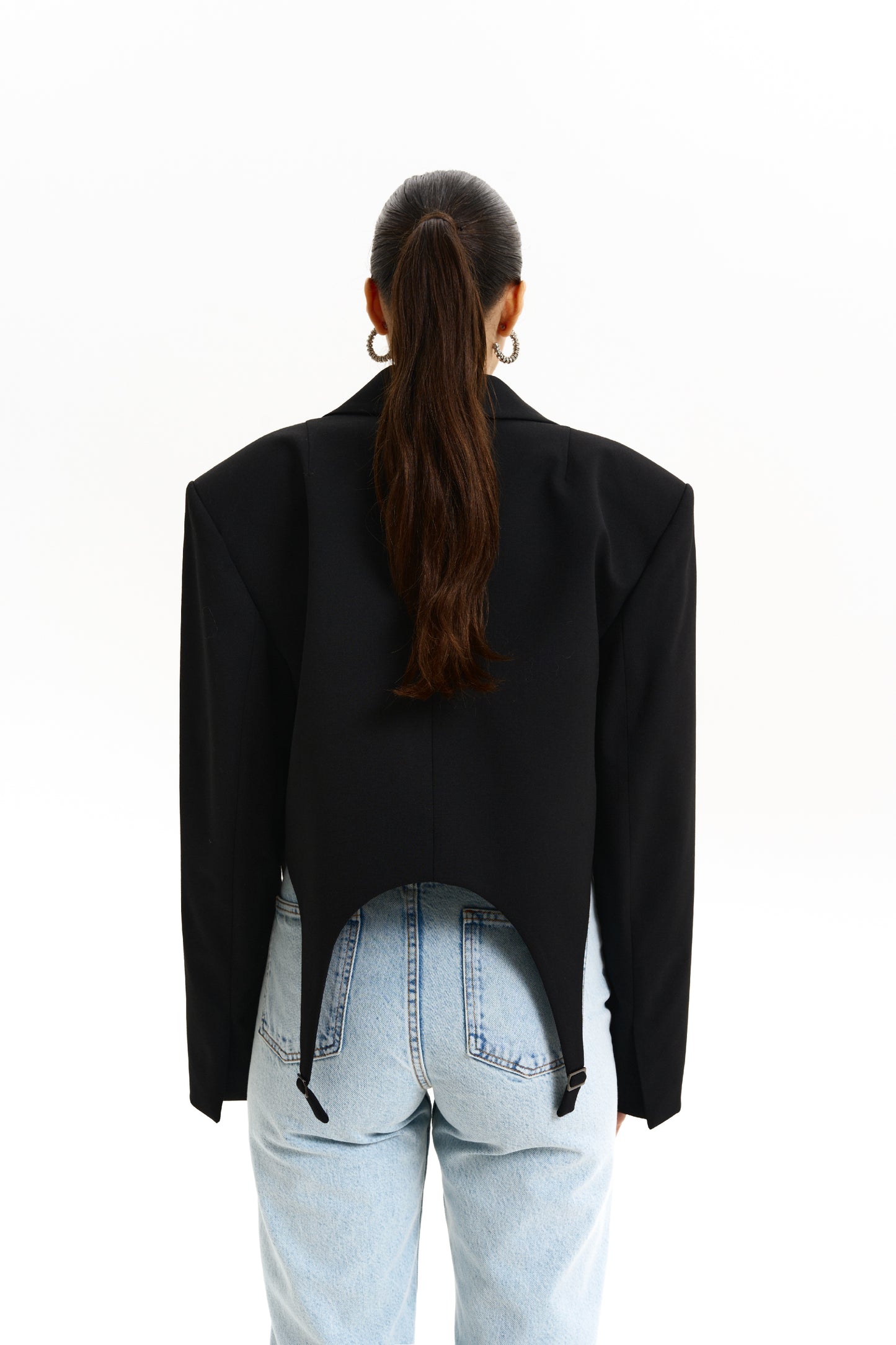 BAZHANE Жакет кроп вовняний з гартерами