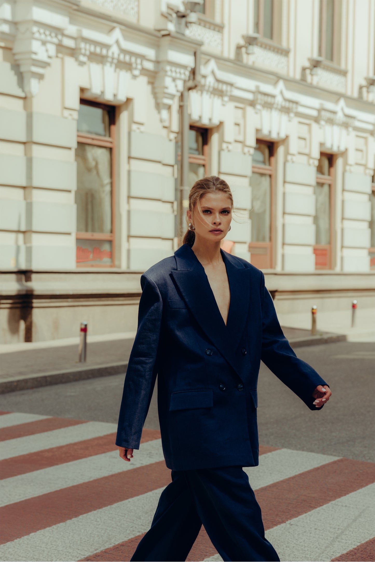 BAZHANE Жакет лляний двобортний оверсайз з підплічниками