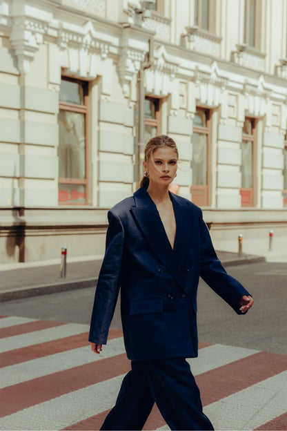 BAZHANE Жакет лляний двобортний оверсайз з підплічниками