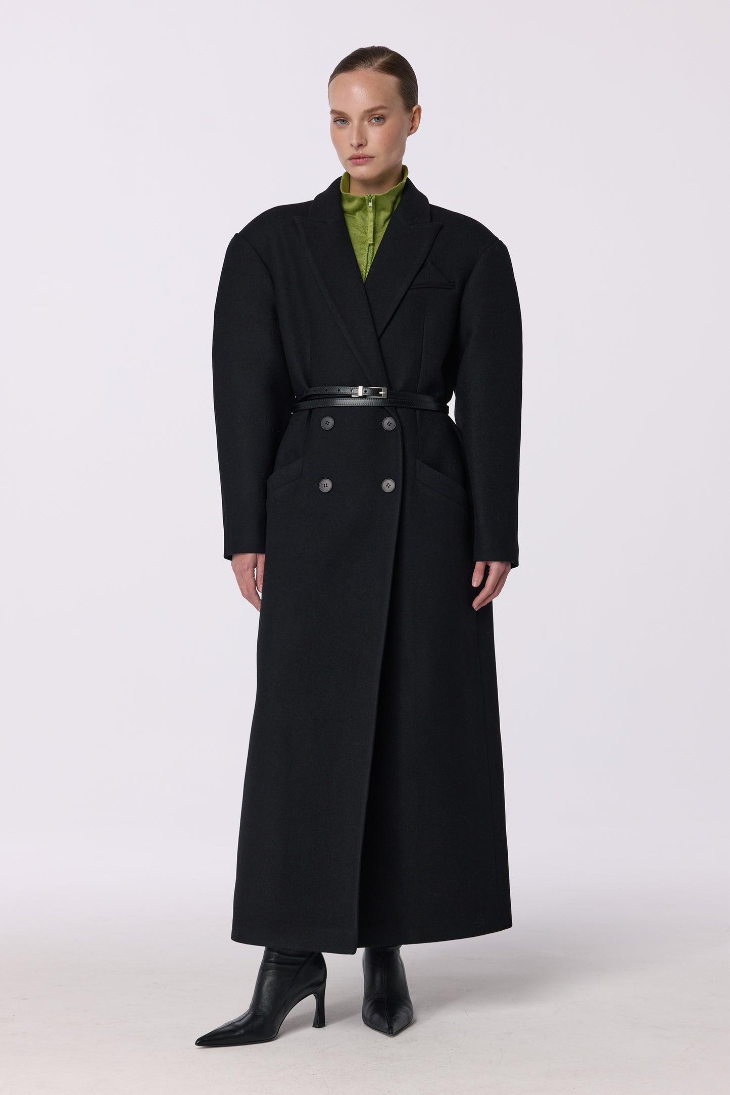 BAZHANE ДВОБОРТНЕ ПАЛЬТО З АКЦЕНТНИМ ПЛЕЧЕМ