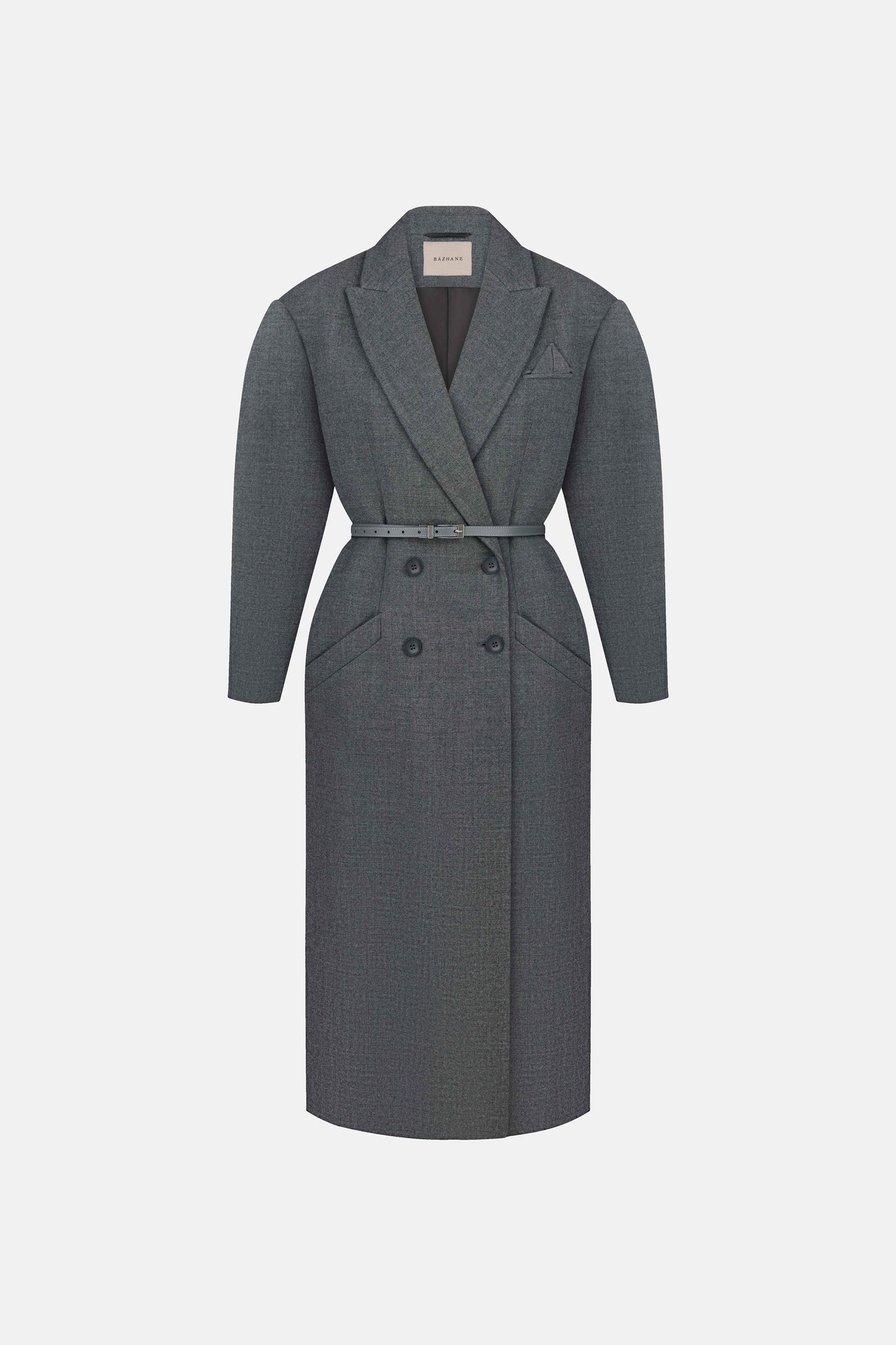 BAZHANE ДВОБОРТНЕ ПАЛЬТО З АКЦЕНТНИМ ПЛЕЧЕМ