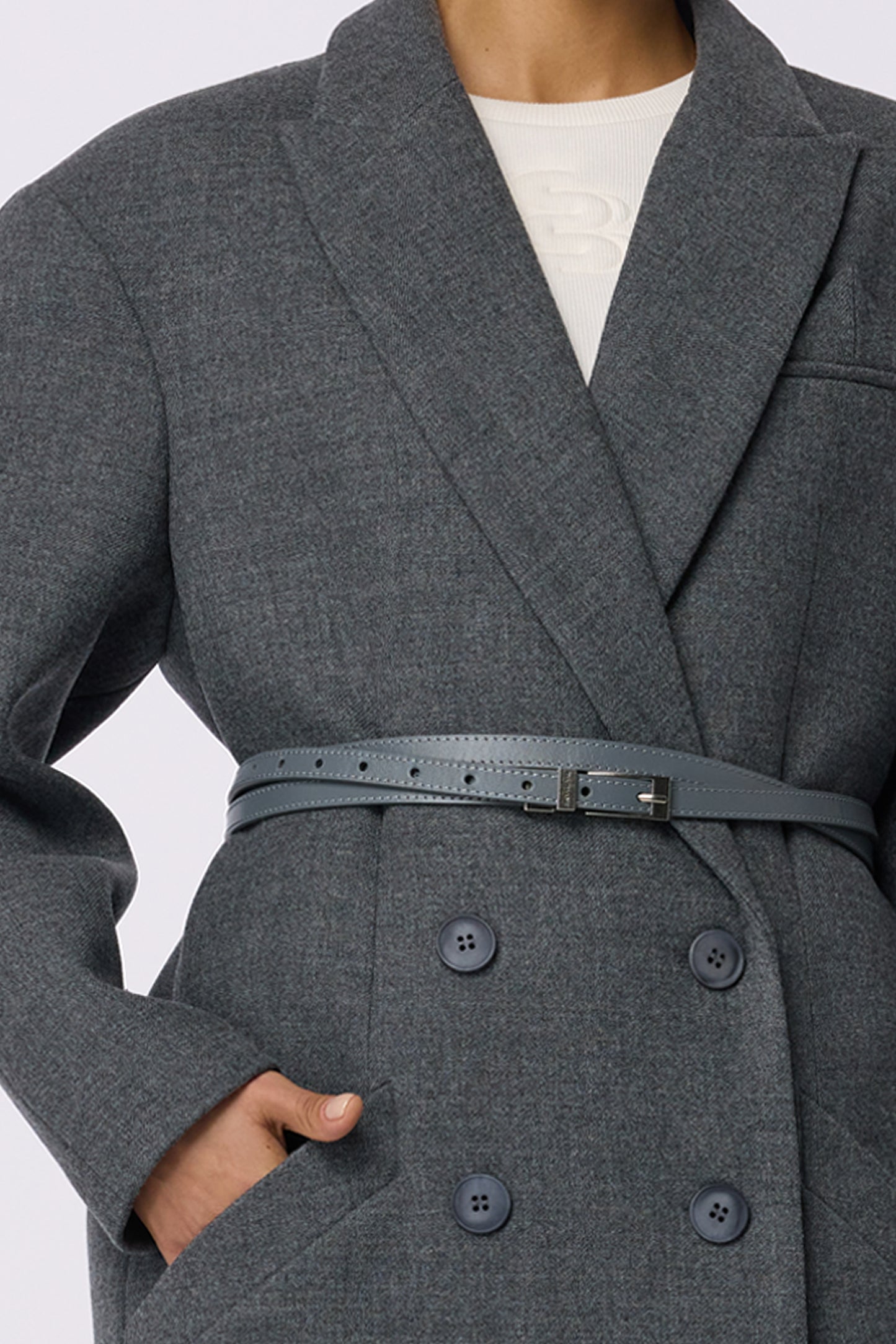 BAZHANE ДВОБОРТНЕ ПАЛЬТО З АКЦЕНТНИМ ПЛЕЧЕМ