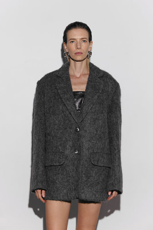 BAZHANE ПАЛЬТО-ЖАКЕТ ОВЕРСАЙЗ З АЛЬПАКИ