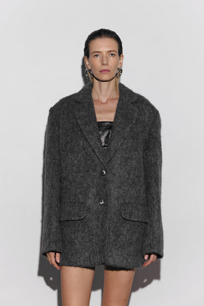 BAZHANE ПАЛЬТО-ЖАКЕТ ОВЕРСАЙЗ З АЛЬПАКИ