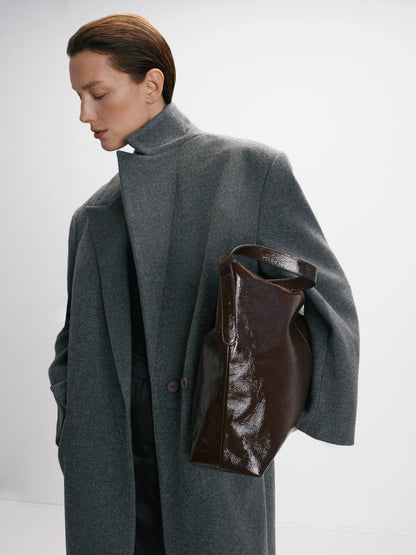 CICI COCO ПАЛЬТО ВОВНЯНЕ ПРЯМОГО КРОЮ СІРЕ COUTURE