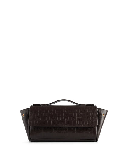 NUKOT BAGUETTE FLIP CROCO BROWN