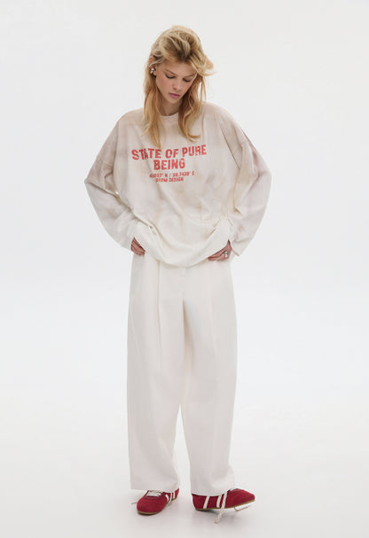 BE OM Жіночий лонгслів BEOMDSGN oversize молочний варений STATE OF PURE