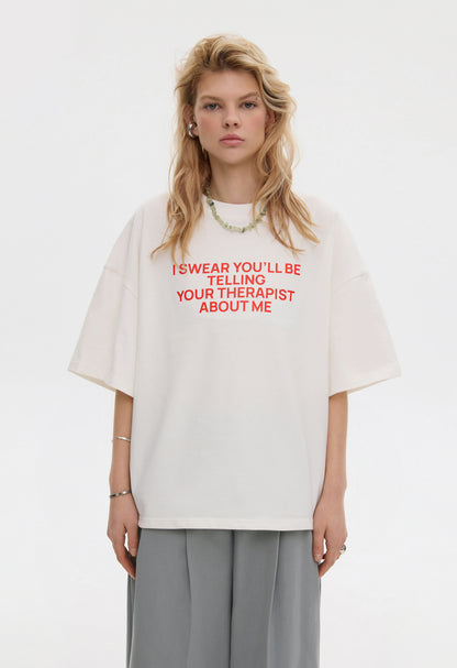 BE OM Футболка BEOMDSGN oversize молочна THERAPIST