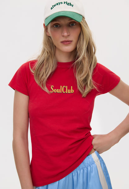 BE OM Футболка реглан виварена червона SOUL CLUB