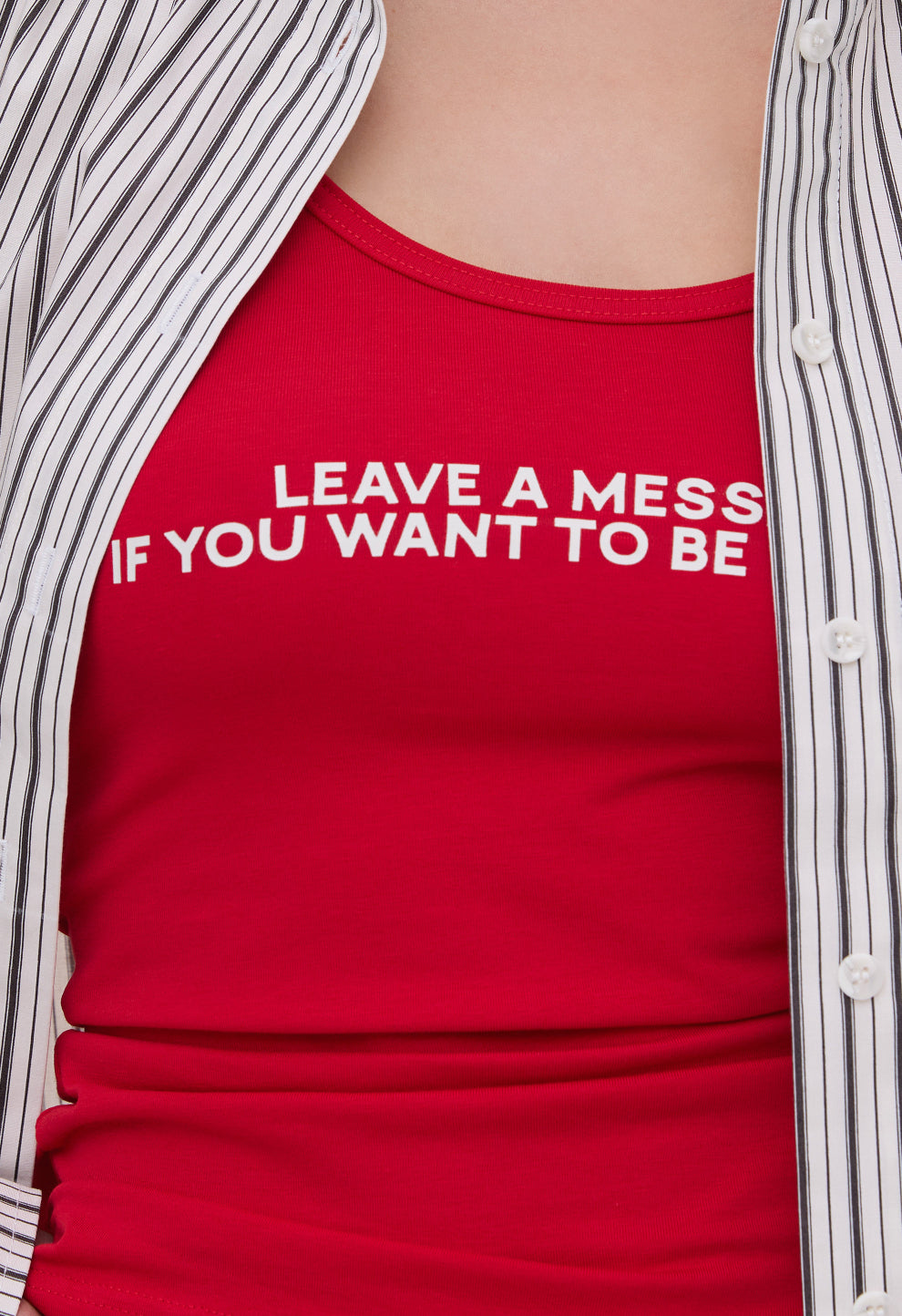 BE OM Жіноча червона майка LEAVE A MESSAGE
