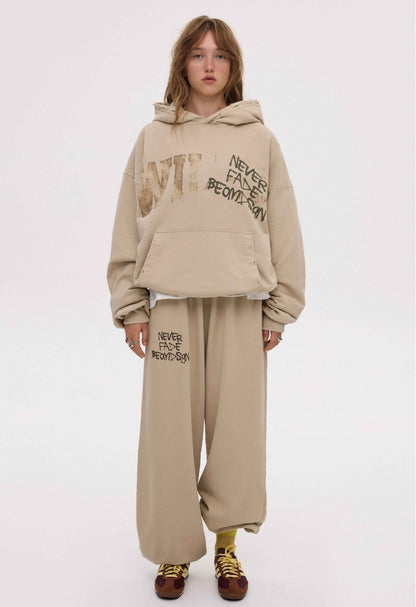 BE OM ХУДІ ОВЕРСАЙЗ ВИВАРЕНИЙ БЕЖЕВИЙ