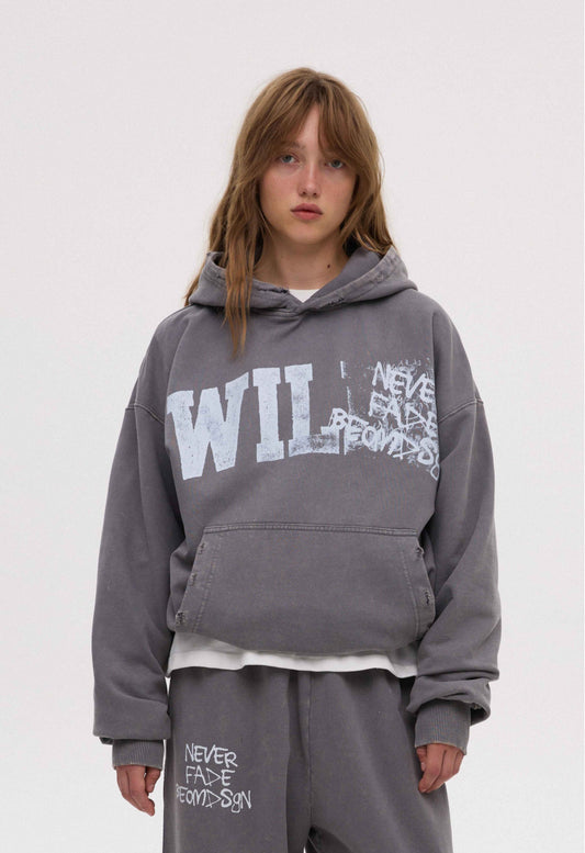 BE OM ХУДІ ОВЕРСАЙЗ ВИВАРЕНИЙ СІРИЙ