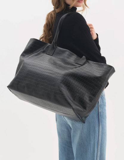NUKOT TOTE CROCO BLACK