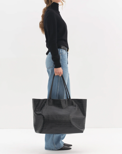 NUKOT TOTE CROCO BLACK