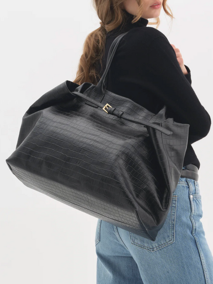 NUKOT TOTE CROCO BLACK