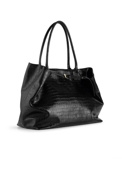 NUKOT TOTE CROCO BLACK