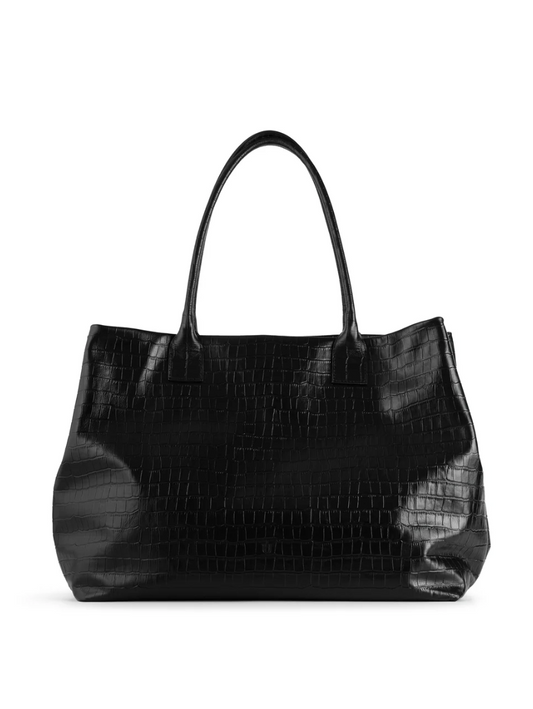 NUKOT TOTE CROCO BLACK