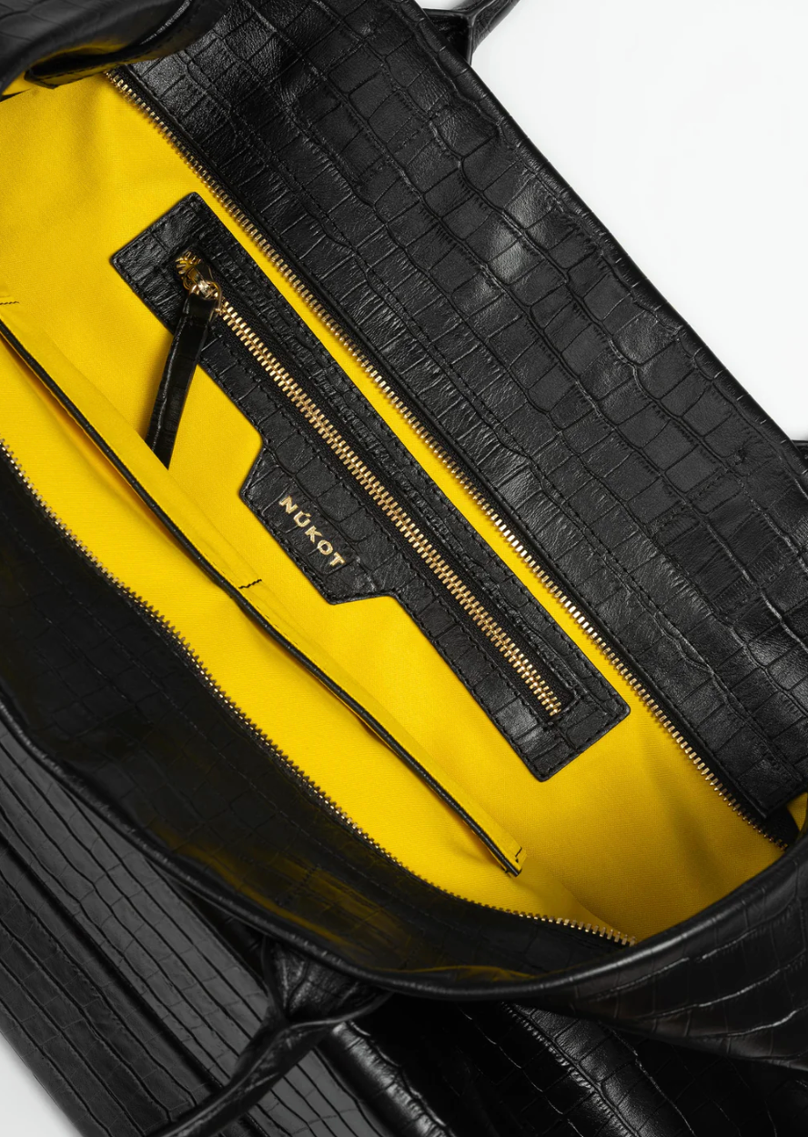 NUKOT TOTE CROCO BLACK