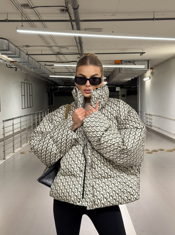 MISS DIAMOND Пуховик брендований Davis з натурального пуху оливковий