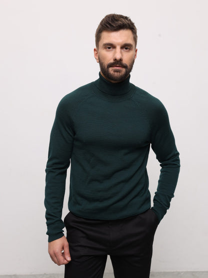 Andreas Moskin Гольф з довгим коміром, смарагдовий