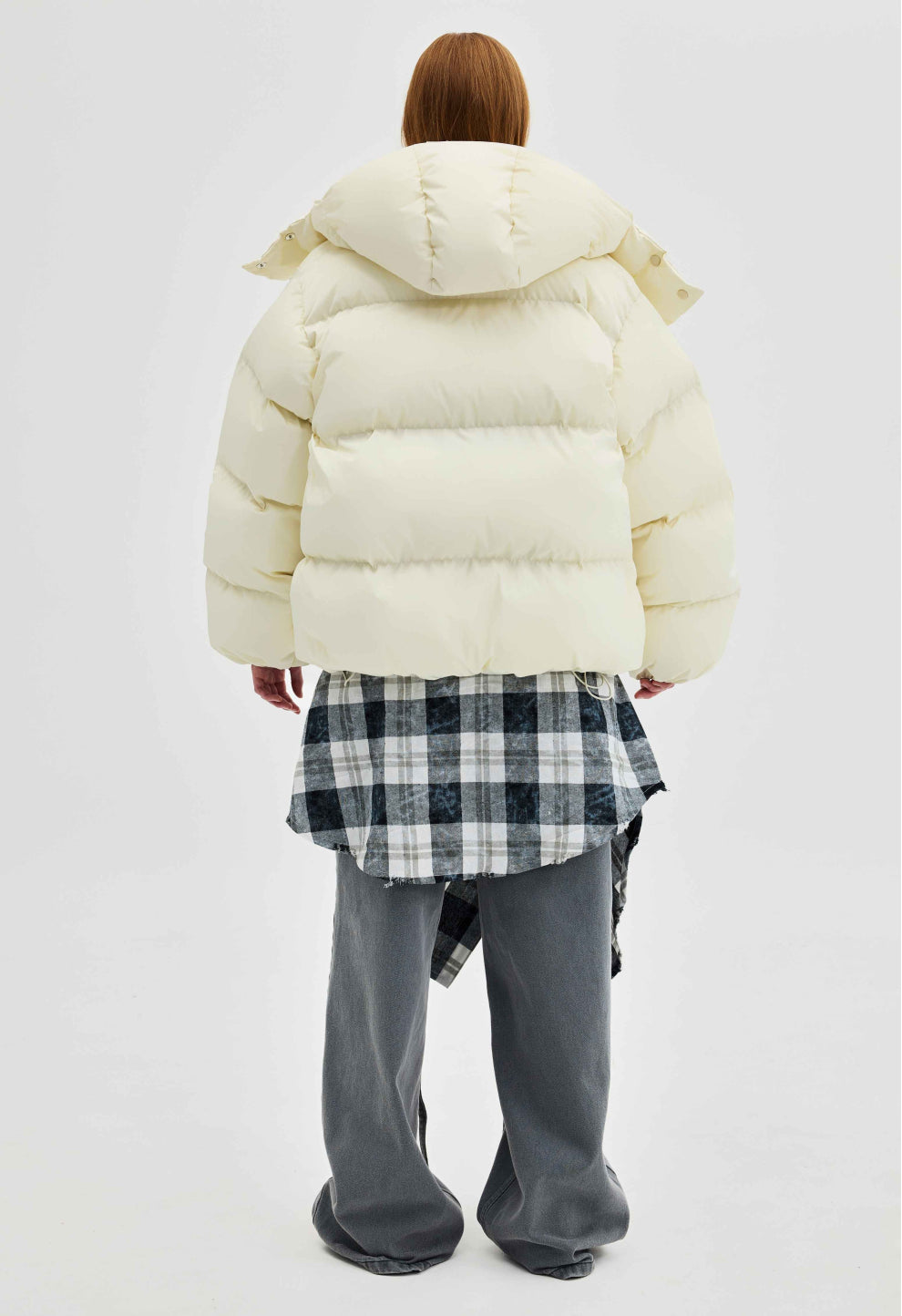 BE OM ПУХОВИК ОВЕРСАЙЗ МОЛОЧНИЙ