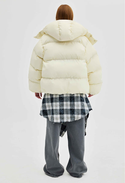 BE OM ПУХОВИК ОВЕРСАЙЗ МОЛОЧНИЙ