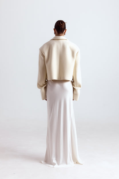 BAZHANE ПАЛЬТО КРОП ЗІ ЗБІРКОЮ НА РУКАВІ