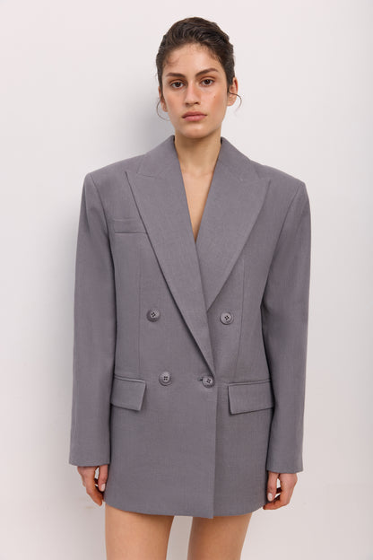 BAZHANE Жакет лляний двобортний оверсайз з підплічниками