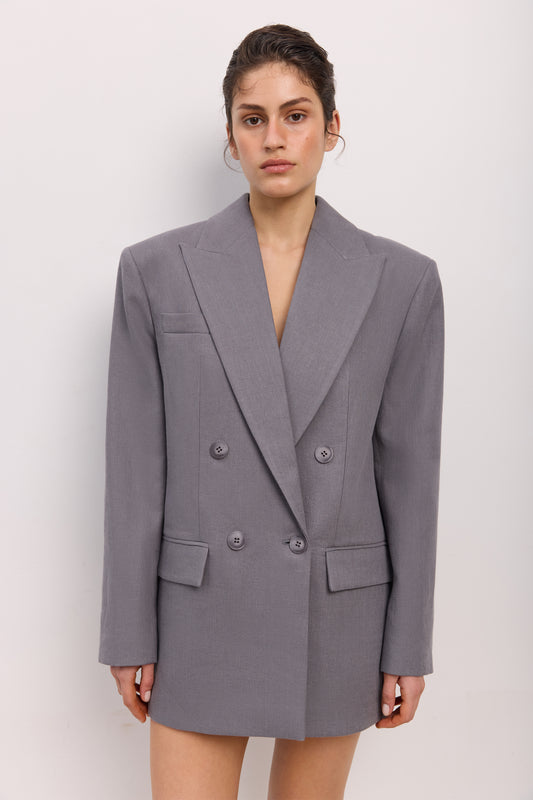 BAZHANE Жакет лляний двобортний оверсайз з підплічниками