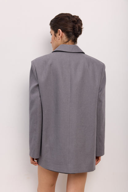 BAZHANE Жакет лляний двобортний оверсайз з підплічниками