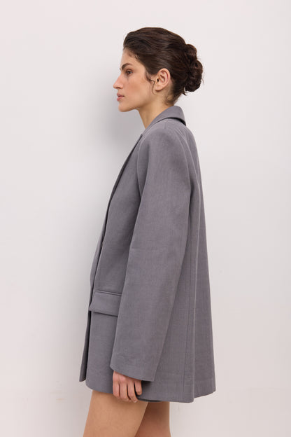 BAZHANE Жакет лляний двобортний оверсайз з підплічниками