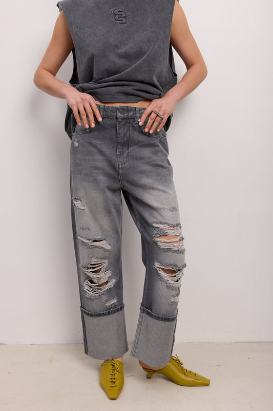 BAZHANE Джинси Boyish Rippe