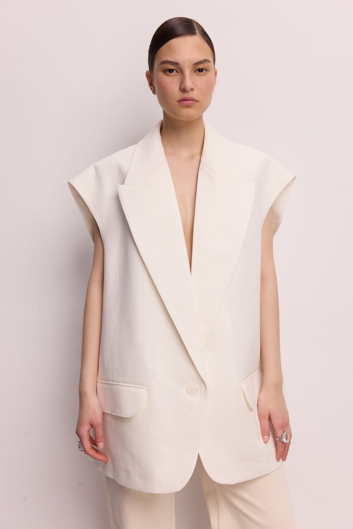 BAZHANE Жилет лляний оверсайз