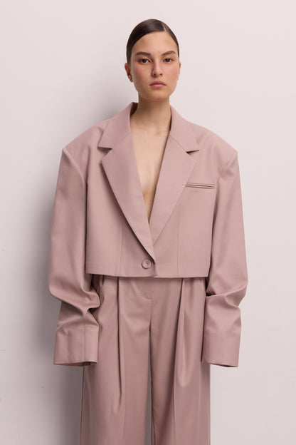 BAZHANE Жакет кроп котоновий зі збіркою на рукаві