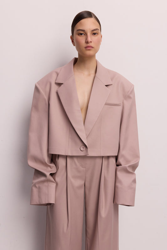 BAZHANE Жакет кроп котоновий зі збіркою на рукаві