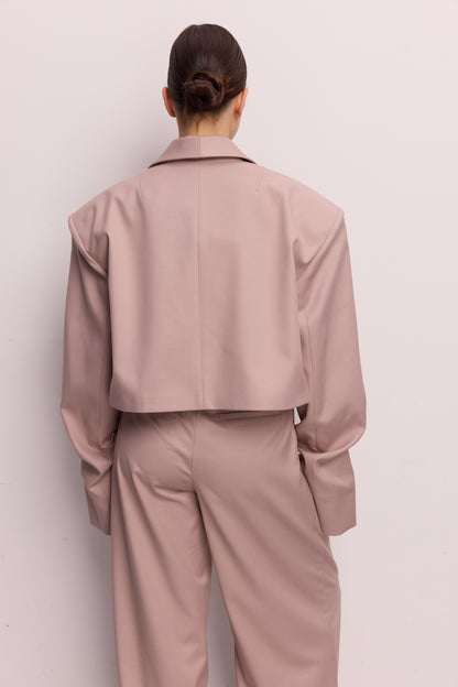 BAZHANE Жакет кроп котоновий зі збіркою на рукаві