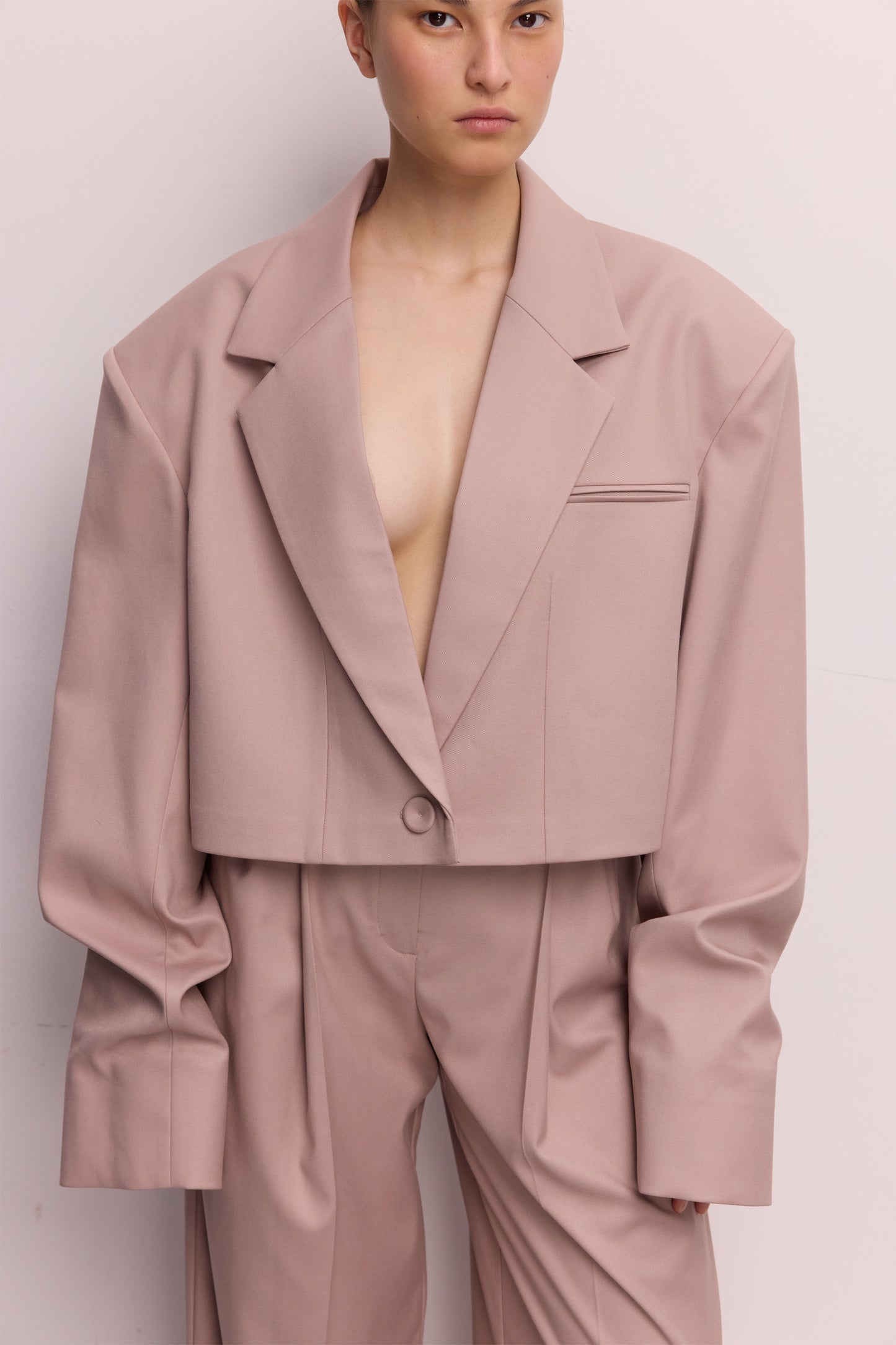 BAZHANE Жакет кроп котоновий зі збіркою на рукаві