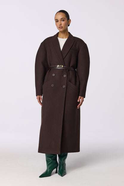BAZHANE ДВОБОРТНЕ ПАЛЬТО З АКЦЕНТНИМ ПЛЕЧЕМ