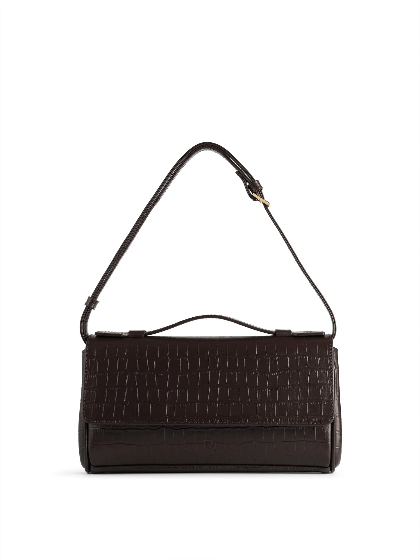 NUKOT BAGUETTE FLIP CROCO BROWN